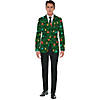 Men's Green Christmas Jacket & Tie Image 1