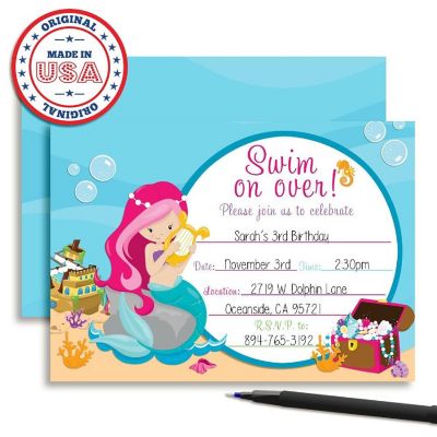 Mermaid Invitations 40pc. by AmandaCreation Image 2