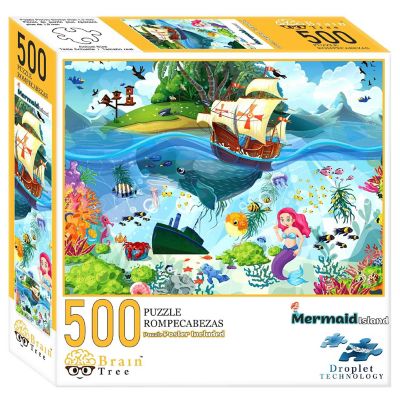 Mermaid Island Jigsaw Unique Puzzles - Premium Quality - 500 Pieces Image 1