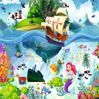 Mermaid Island Jigsaw Unique Puzzles - Premium Quality - 500 Pieces Image 1