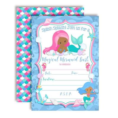 Mermaids with Seashells Invitations 40pc. by AmandaCreation Image 1