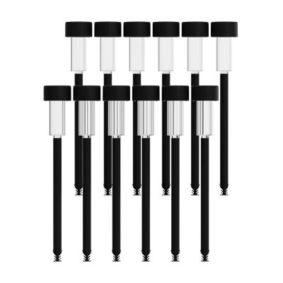 Merrick Lane 12 Pack Black Solar Lights Image 1