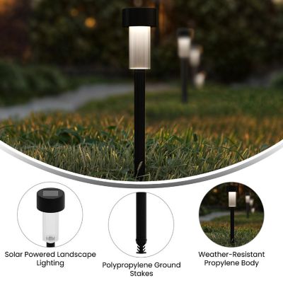 Merrick Lane 12 Pack Black Solar Lights Image 2