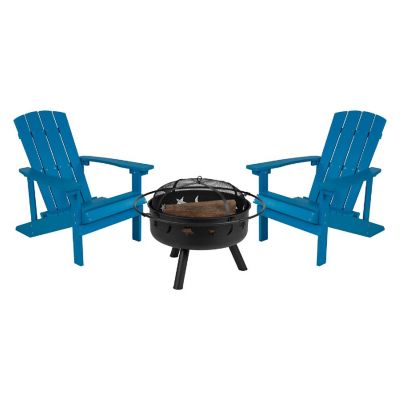Merrick Lane 2 Blue Adirondacks-Firepit Image 1