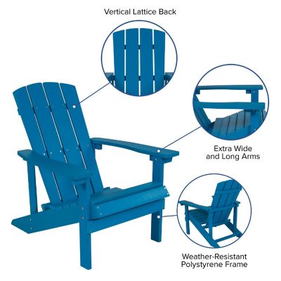 Merrick Lane 2 Blue Adirondacks-Firepit Image 3
