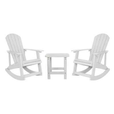 Merrick Lane 2 White Rocker &amp; Side Table Image 1