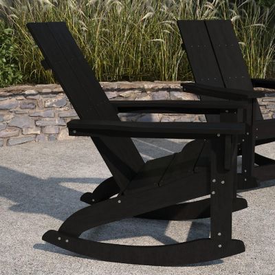 Merrick Lane 2PK Black Adirondack Chairs Image 2