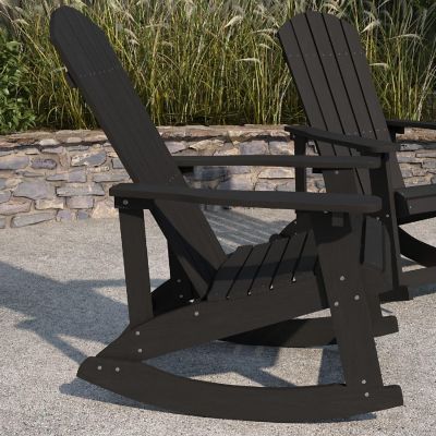 Merrick Lane 2PK Black Adirondack Chairs Image 2