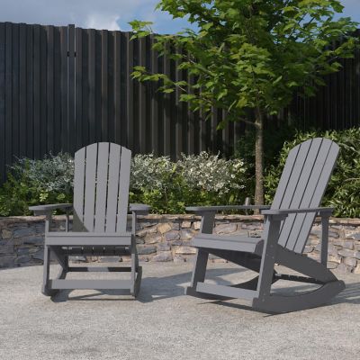 Merrick Lane 2PK Gray Adirondack Chairs Image 1