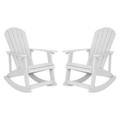Merrick Lane 2PK White Adirondack Chairs Image 1