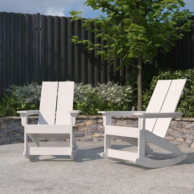 Merrick Lane 2PK White Adirondack Chairs Image 1