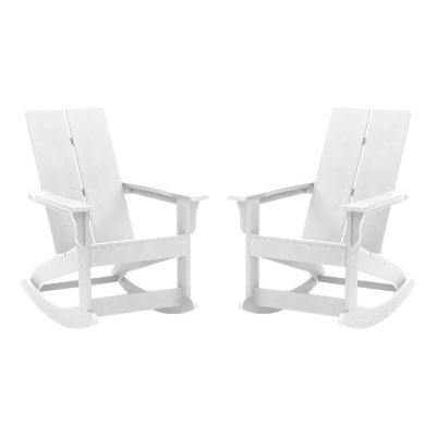 Merrick Lane 2PK White Adirondack Chairs Image 1