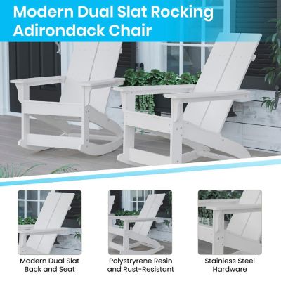 Merrick Lane 2PK White Adirondack Chairs Image 3