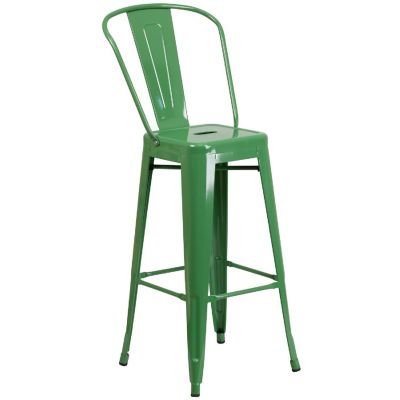 Merrick Lane 30" Green Metal Stool Image 1