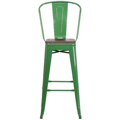 Merrick Lane 30" Green Metal Stool Image 3