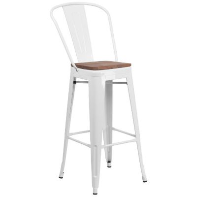 Merrick Lane 30" White Counter Bar Stool Image 1