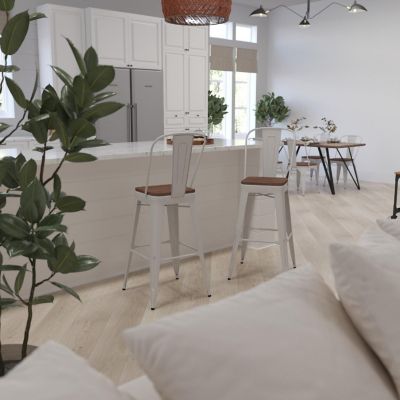 Merrick Lane 30" White Counter Bar Stool Image 2