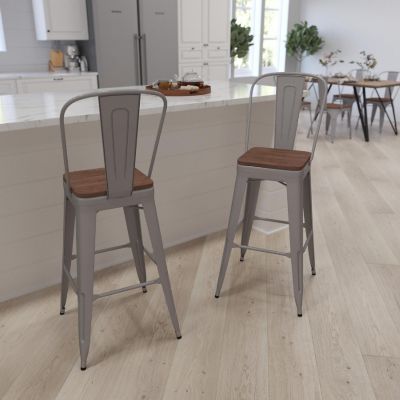 Merrick Lane 30" White Counter Bar Stool Image 1