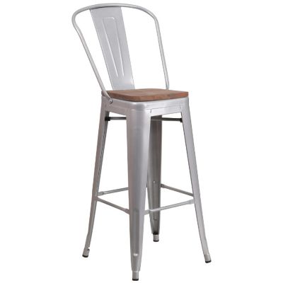 Merrick Lane 30" White Counter Bar Stool Image 1