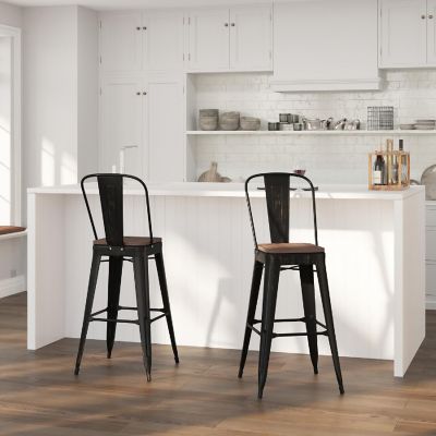 Merrick Lane 30" White Counter Bar Stool Image 1