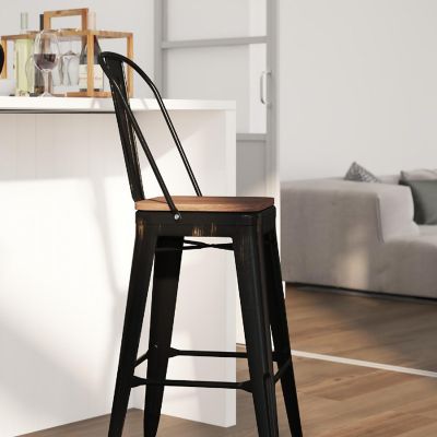 Merrick Lane 30" White Counter Bar Stool Image 2