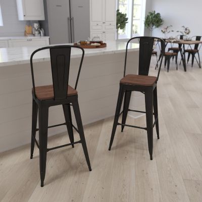 Merrick Lane 30" White Counter Bar Stool Image 1