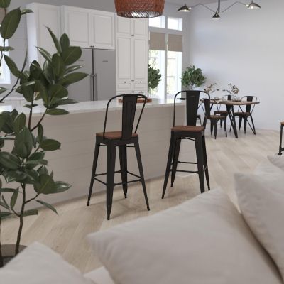 Merrick Lane 30" White Counter Bar Stool Image 2