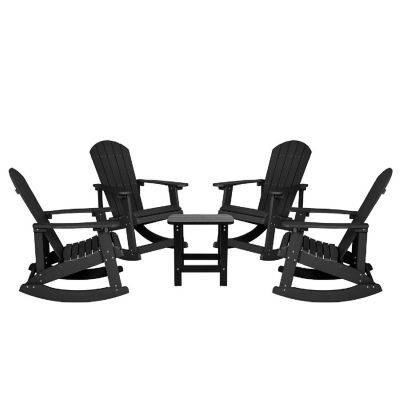 Merrick Lane 4 Black Rocker &amp; Side Table Image 1