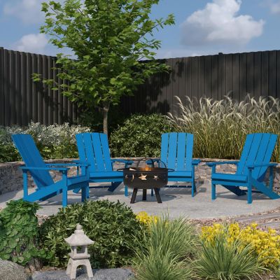 Merrick Lane 4 Blue Adirondacks-Firepit Image 1