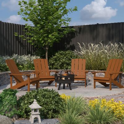 Merrick Lane 4 Teak Adirondacks-Firepit Image 1