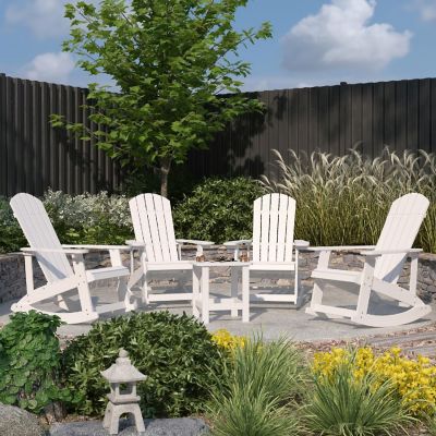 Merrick Lane 4 White Rocker &amp; Side Table Image 1