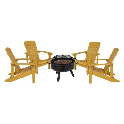 Merrick Lane 4 Yellow Adirondacks-Firepit Image 1