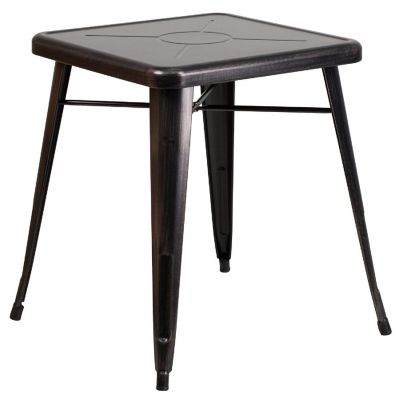Merrick Lane Aged Black SQ Metal Table Image 1