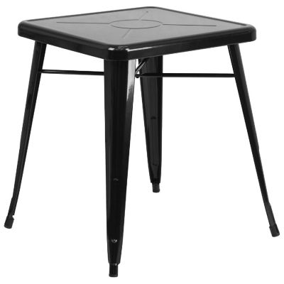Merrick Lane Black SQ Metal Table Image 1