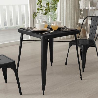 Merrick Lane Black SQ Metal Table Image 2