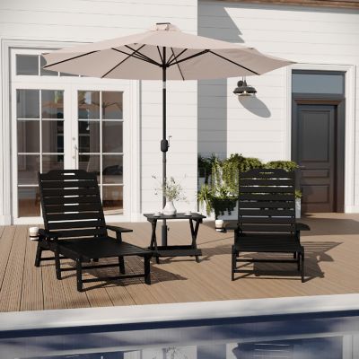 Merrick Lane Blk 3pc Set with Chairs/Table Image 1