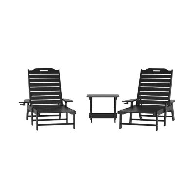 Merrick Lane Blk 3pc Set with Chairs/Table Image 1