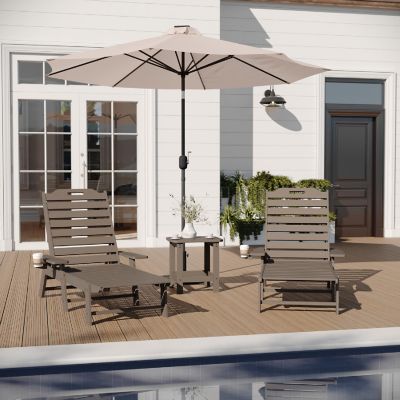 Merrick Lane Brn 3pc Set with Chairs/Table Image 2