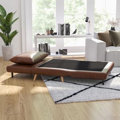 Merrick Lane Brown Folding Sleeper Chair Image 2