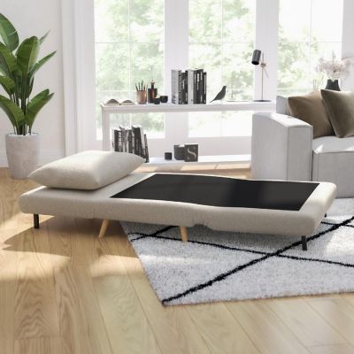 Merrick Lane Cream Folding Sleeper Chair Image 2