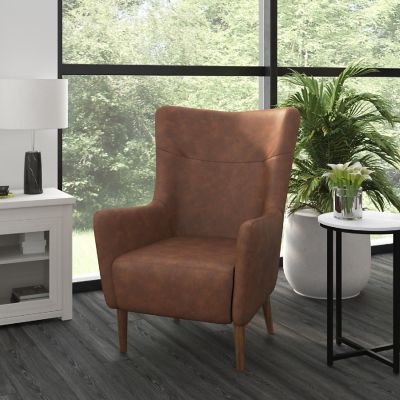 Merrick Lane Dk Brown Wingback Accent Chair Image 1