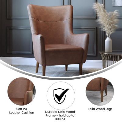 Merrick Lane Dk Brown Wingback Accent Chair Image 3