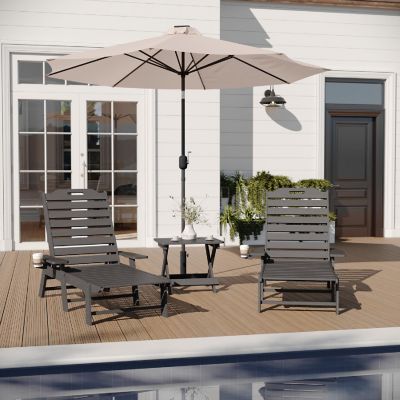 Merrick Lane Gray 3pc Set with Chairs/Table Image 1