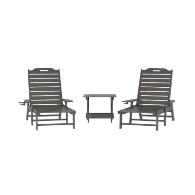 Merrick Lane Gray 3pc Set with Chairs/Table Image 1