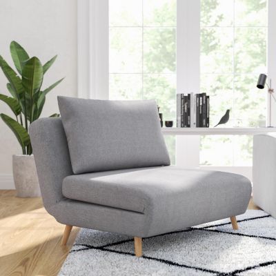 Merrick Lane Lt Gray Folding Sleeper Chair Image 1