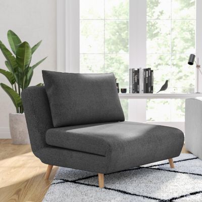Merrick Lane Lt Gray Folding Sleeper Chair Image 1