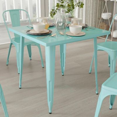 Merrick Lane Mint Green SQ Metal Table Image 2