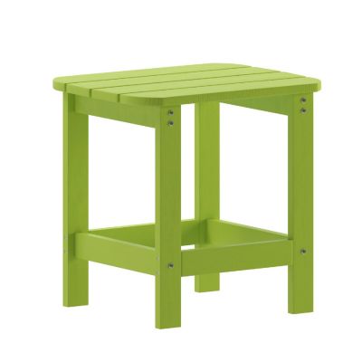 Merrick Lane Riviera Poly Resin Adirondack Style Side Table - Lime Green - Indoor/Outdoor - All-Weather Image 1