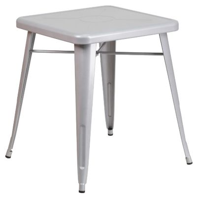 Merrick Lane Silver SQ Metal Table Image 1