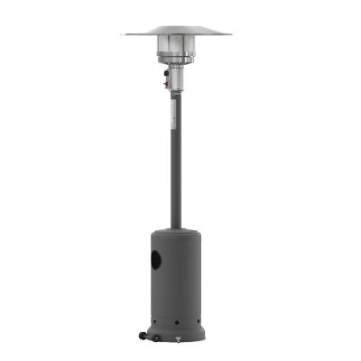 Merrick Lane Tarin Outdoor Patio Heater - Slate Gray Finished Stainless Steel - 7.5 Feet Tall - 40,000 BTU Image 1